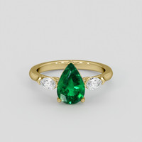 1.63 Ct. Emerald Ring, 18K Yellow Gold 1