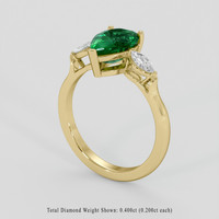 1.63 Ct. Emerald Ring, 18K Yellow Gold 2