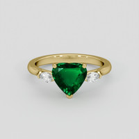 1.39 Ct. Emerald Ring, 18K Yellow Gold 1