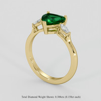 1.39 Ct. Emerald Ring, 18K Yellow Gold 2