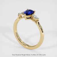 0.79 Ct. Sapphire Ring, 18K Yellow Gold 2