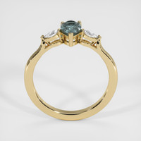 0.69 Ct. Greenish Blue Sapphire Ring, 18K Yellow Gold 3