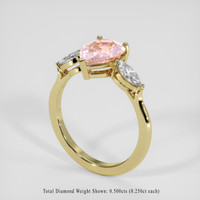 2.03 Ct. Padparadscha Sapphire Ring, 18K Yellow Gold 2