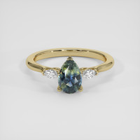 1.10 Ct. Bi Color Sapphire Ring, 18K Yellow Gold 1