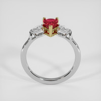 1.10 Ct. Purplish Red Ruby Ring, 14K Yellow & White 3