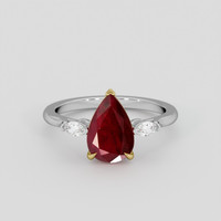 2.21 Ct. Ruby Ring, 18K Yellow & White 1