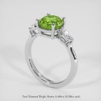2.94 Ct. Green Sapphire Ring, Platinum 950 2