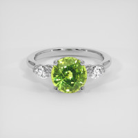 2.94 Ct. Green Sapphire Ring, 18K White Gold 1