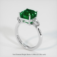 3.83 Ct. Emerald Ring, 18K White Gold 2