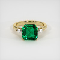 3.83 Ct. Emerald Ring, 18K Yellow Gold 1