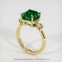 3.83 Ct. Emerald Ring, 18K Yellow Gold 2