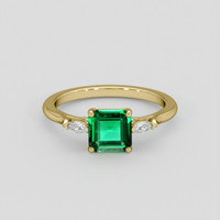 1.41 Ct. Emerald Ring, 18K Yellow Gold 1