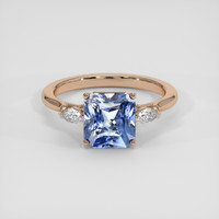 3.13 Ct. Blue Sapphire Ring, 14K Rose Gold 1