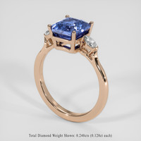 3.13 Ct. Blue Sapphire Ring, 18K Rose Gold 2