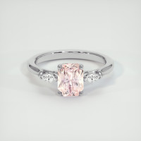1.57 Ct. Padparadscha Sapphire Ring, 14K White Gold 1