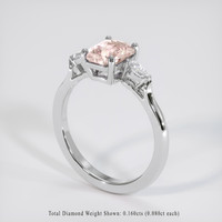 1.57 Ct. Padparadscha Sapphire Ring, 18K White Gold 2