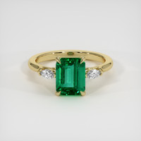 2.10 Ct. Emerald Ring, 18K Yellow Gold 1