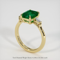 2.10 Ct. Emerald Ring, 18K Yellow Gold 2