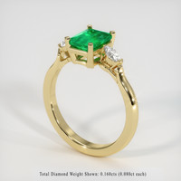 1.00 Ct. Emerald Ring, 18K Yellow Gold 2
