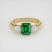 1.76 Ct. Emerald Ring, 18K Yellow Gold 1