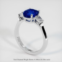 1.99 Ct. Blue Sapphire Ring, Platinum 950 2