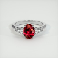 2.05 Ct. Ruby Ring, Platinum 950 1