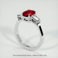 2.05 Ct. Ruby Ring, Platinum 950 2