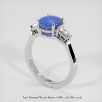 3.76 Ct. Blue Sapphire Ring, Platinum 950 2