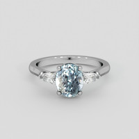 2.39 Ct. Greenish Blue Sapphire Ring, Platinum 950 1