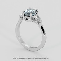 2.39 Ct. Greenish Blue Sapphire Ring, Platinum 950 2