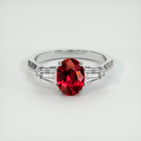 2.05 Ct. Ruby Ring, 14K White Gold 1