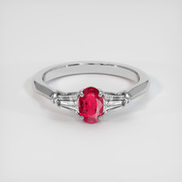0.52 Ct. Ruby Ring, 14K White Gold 1