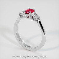 0.52 Ct. Ruby Ring, 14K White Gold 2