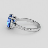 4.04 Ct. Blue Sapphire Ring, 14K White Gold 4