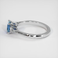 1.21 Ct. Greenish Blue Sapphire Ring, 18K White Gold 4