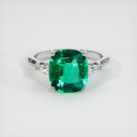 2.45 Ct. Emerald Ring, 18K White Gold 1