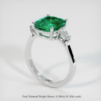 2.45 Ct. Emerald Ring, 18K White Gold 2