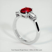 2.05 Ct. Ruby Ring, 18K White Gold 2