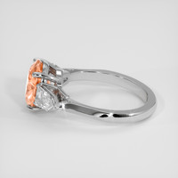 3.00 Ct. Padparadscha Sapphire Ring, 18K White Gold 4