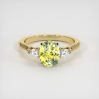 1.97 Ct. Greenish Yellow Sapphire Ring, 14K White & Yellow 1