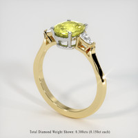 1.97 Ct. Greenish Yellow Sapphire Ring, 18K White & Yellow 2