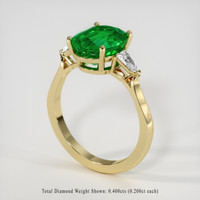 3.56 Ct. Emerald Ring, 18K Yellow Gold 2