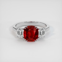 3.06 Ct. Ruby Ring, Platinum 950 1