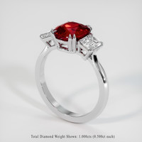 3.06 Ct. Ruby Ring, Platinum 950 2