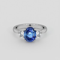 3.58 Ct. Blue Sapphire Ring, Platinum 950 1