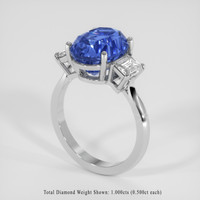 7.71 Ct. Blue Sapphire Ring, Platinum 950 2