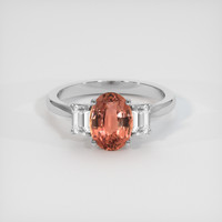 2.01 Ct. Padparadscha Sapphire Ring, Platinum 950 1