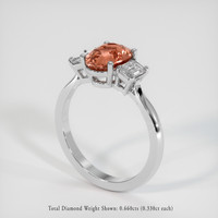 2.01 Ct. Padparadscha Sapphire Ring, Platinum 950 2