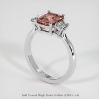 2.28 Ct. Padparadscha Sapphire Ring, Platinum 950 2