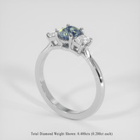 0.82 Ct. Bi Color Sapphire Ring, Platinum 950 2
